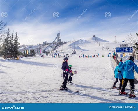 Skiing at Canada Olympic Park Editorial Stock Image - Image of visible ...