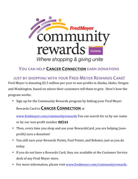 Fred Meyer Community Rewards poster