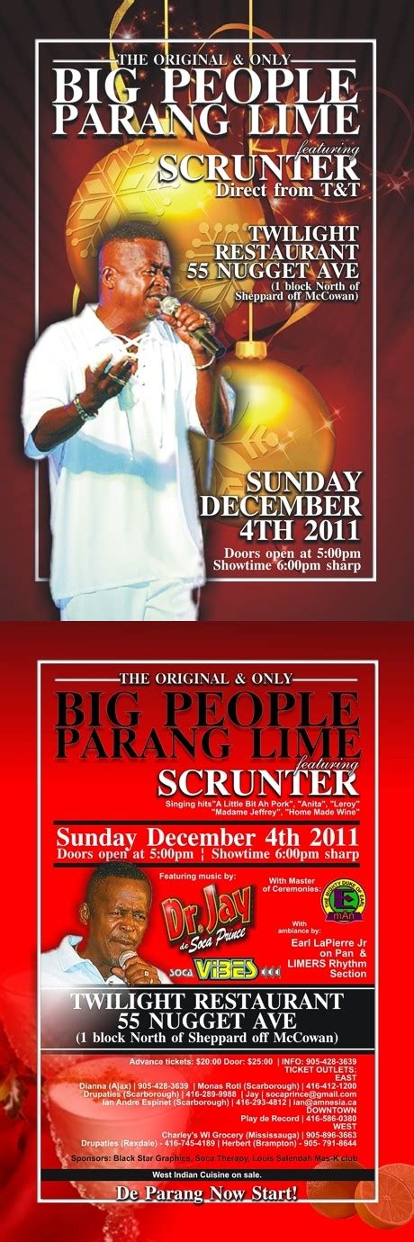 C.A. Confidential: Big People Parang Show featuring Scrunter @ Twilight Restaurant, Scarborough ...