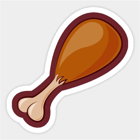 Chicken Leg Cartoon Design - Chicken - Sticker | TeePublic