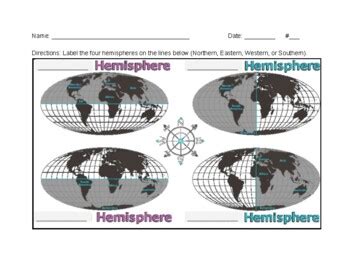 Labeling Hemispheres Worksheet by Kristina Lombardo | TPT