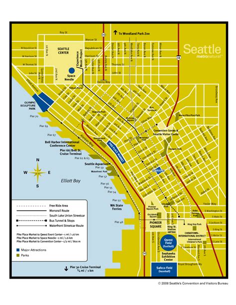 Downtown Seattle Map - Seattle WA • mappery