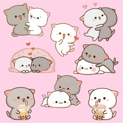 Jual [ SUDAH CUTTING ] CATS COUPLE - Sticker Aesthetic Stiker Murah ...