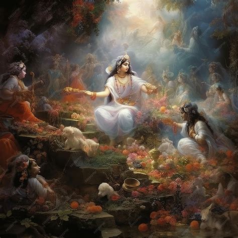 Premium AI Image | illustration of Govardhan Puja and worshiping mountain