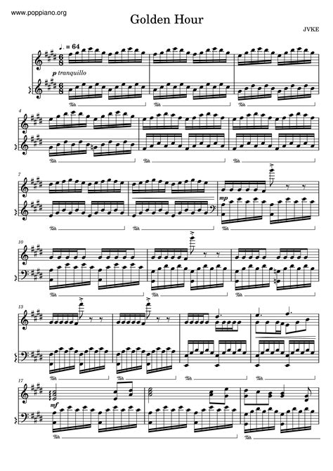 JVKE-Golden Hour Sheet Music pdf, - Free Score Download ★