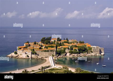 Sveti Stefan, exclusive island luxury resort hotel, on Budva Riviera of ...