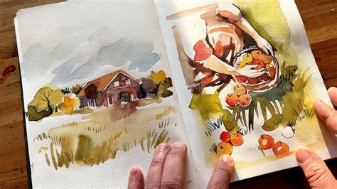 Watercolor Sketchbook Tour #32 Landscapes & Timed Studies - YouTube