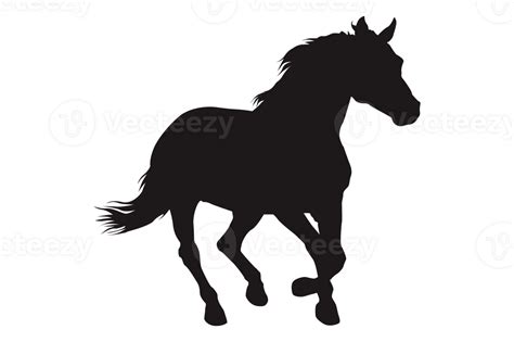 Black Running Horse Silhouette with Transparent Background 23630177 PNG