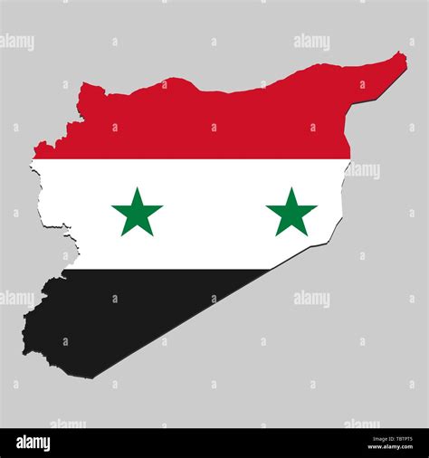 Map of Syria with national flag. Vector Illustration Stock Vector Image ...