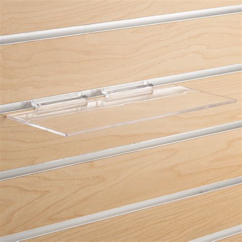 Slatwall Shelving: 12-Inch W x 6-Inch D Acrylic Slatwall Shelf