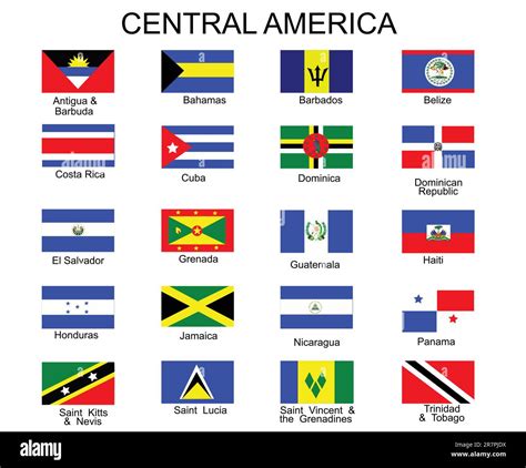 List of all flags of Central America countries Stock Vector Image & Art ...