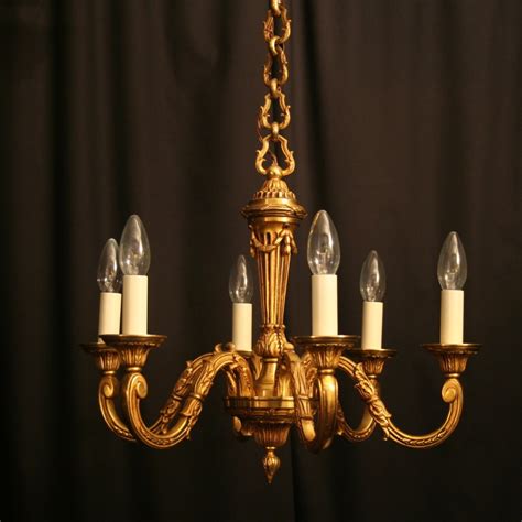 A French Bronze 6 Light Antique Chandelier | 320929 | Sellingantiques.co.uk