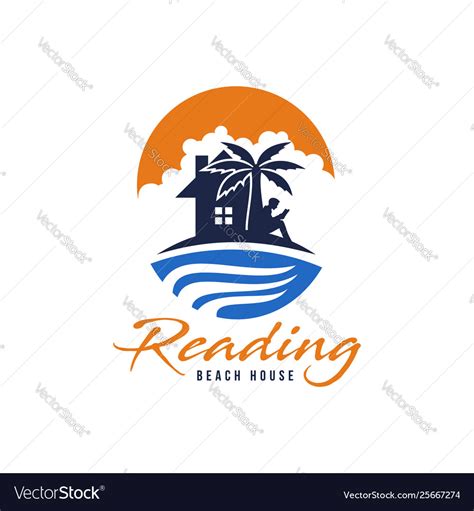 Reading beach house logo Royalty Free Vector Image