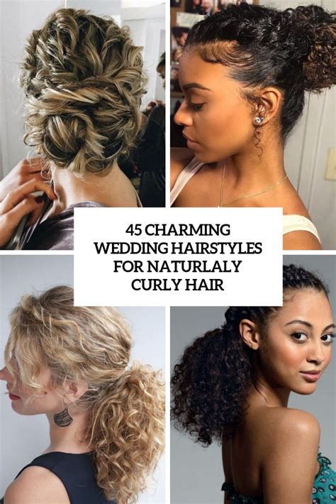 45 Charming Bride's Wedding Hairstyles For Naturally Curly Hair ...