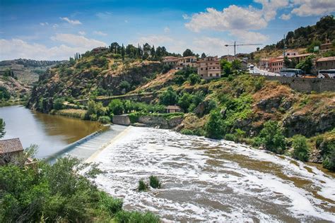 The Tagus river in Toledo city in Central Spain, capital of province of ...