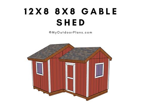 12x8 8x8 Gable Shed Plans