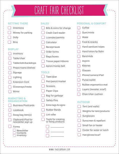 Free Craft Show Checklist (& Preparation Steps) - Made Urban | Craft ...