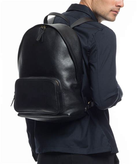 Lyst - Lotuff Leather Black Leather Backpack in Black for Men