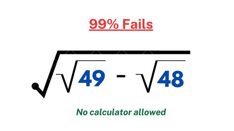 Solve Sqrt. ( Sqrt 49 - Sqrt 48 ) | Math Olympiad Problem - YouTube