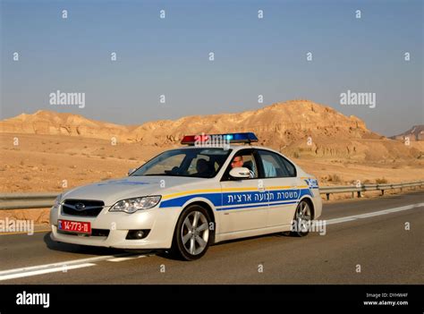 Police car driving in south Israel Stock Photo - Alamy