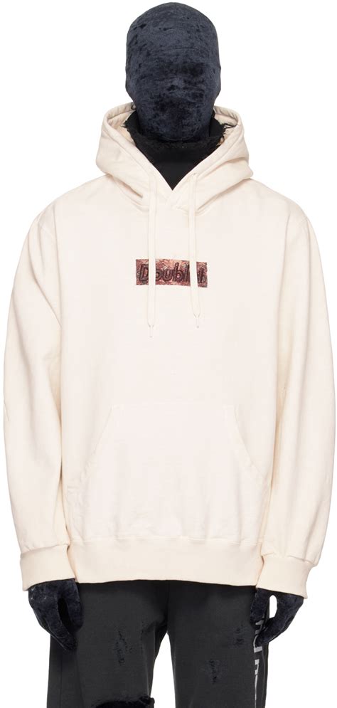 Doublet Off-White Rust Embroidery Hoodie Doublet