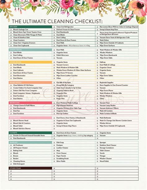 The Ultimate House Cleaning Checklist Printable PDF | House cleaning checklist printable ...