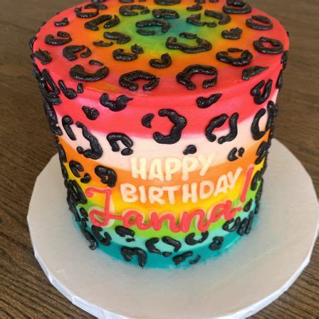 Rainbow leopard print cake - Hayley Cakes and Cookies Hayley Cakes and Cookies