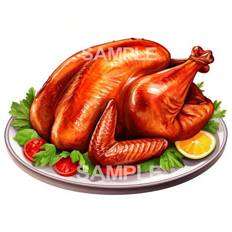 Cooked Turkey Clipart PNG - Etsy