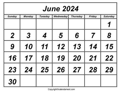 June 2024 Calendar Printable Free Easy To Use Calenda - vrogue.co