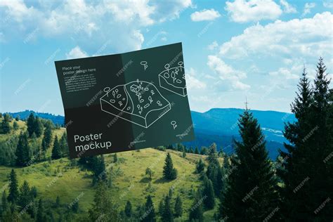 Premium PSD | Poster mockup in a natural landscape