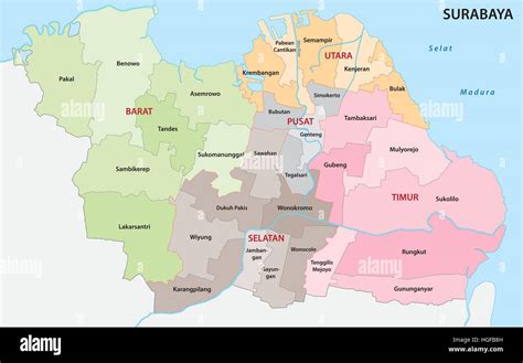 surabaya administrative and political map Stock Vector Image & Art - Alamy