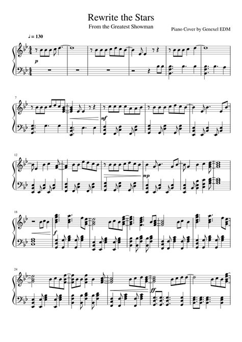 Rewrite The Stars Piano Sheet Music - MUSIC APPS