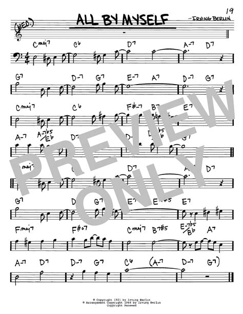 All By Myself Sheet Music | Irving Berlin | Real Book – Melody & Chords ...