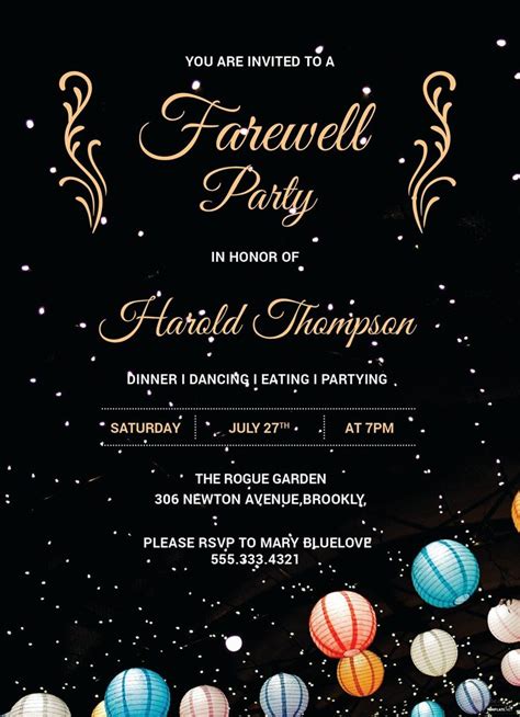 Free Farewell Invitation Template Unique Free Farewell Party Invitation ...