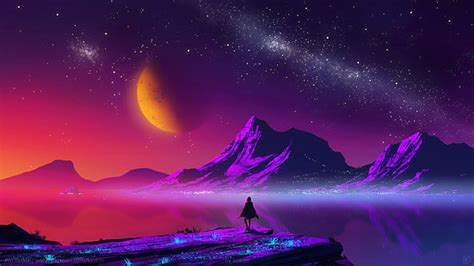 1366x768px | free download | HD wallpaper: purple, light, neon lights ...