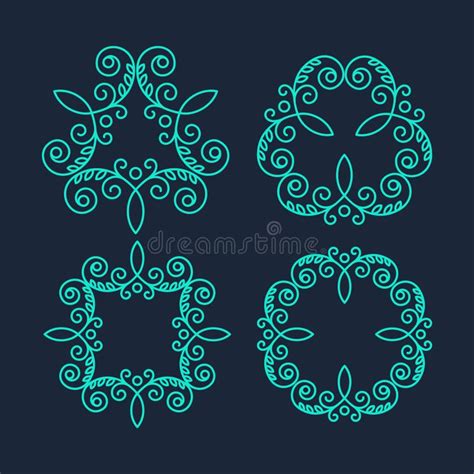 Monogram Logos Set stock vector. Illustration of line - 65434506