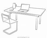 Coloring Pages Desk sketch template