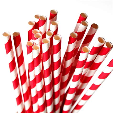 Drinking Straws Red Striped 7.75 Inches -Pack Of 24 - Party Drinking ...