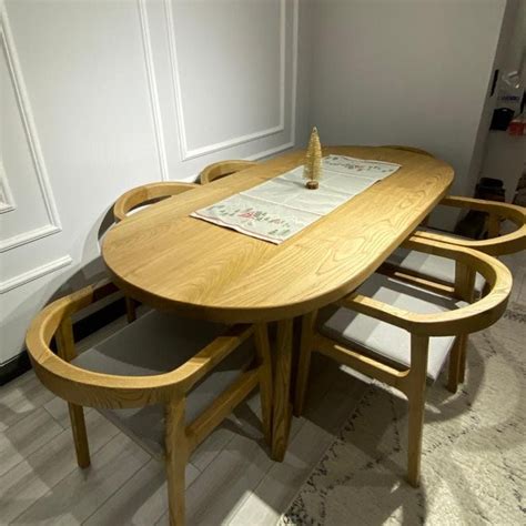 Oval Dining Table, Solid Wood Dining Table, Kitchen Table, Wooden Table ...