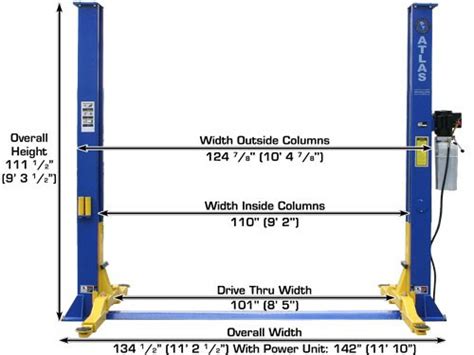 2 Post Car lift with Bottom Plate (9,000 lbs capacity) - 9KBP