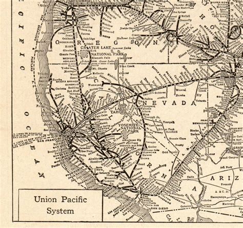 Details about 1925 Antique UNION PACIFIC RAILROAD Map Vintage RAILWAY Map 7418 in 2020 (With ...