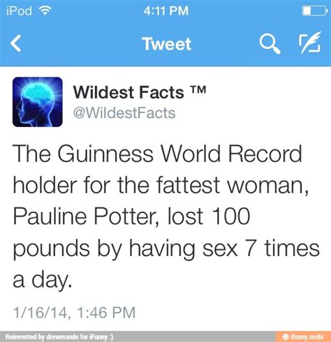 The Guinness World Record holder for the fattest woman, Pauline Potter ...