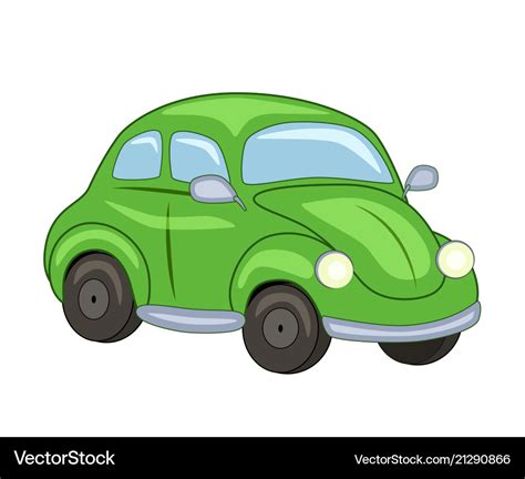 Cute cartoon green car Royalty Free Vector Image