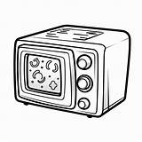 Premium Photo  Microwave Oven Kawaii Cute Flat coloring book sketch template