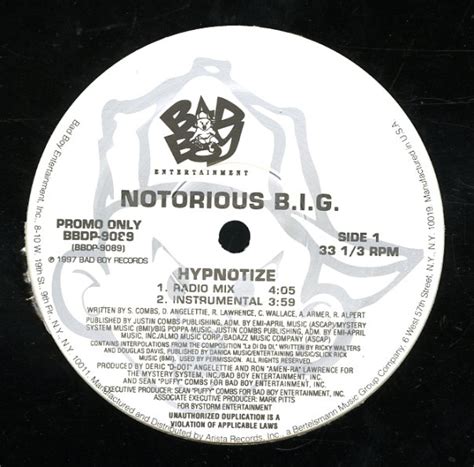 Notorious BIG : Hypnotize (radio, inst, club) (12-inch, Vinyl ...