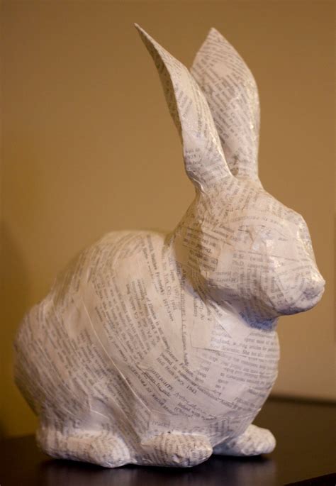 Whimsical Bunny Paper Mache Sculpture * * Custom Sculptures Made Upon Request