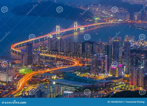 Busan city Skyline. stock photo. Image of light, outdoor - 102282324