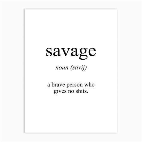 Savage Meaning Art Print | Quote aesthetic, Aesthetic words, Savage meaning