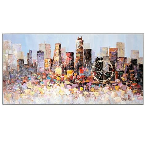 Los Angeles Skyline Oil Painting Original Cityscape Palette - Etsy