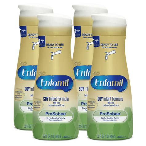 Enfamil ProSobee Soy-Based Infant Formula for Sensitive Tummies, Lactose-Free, Milk-Free, and ...